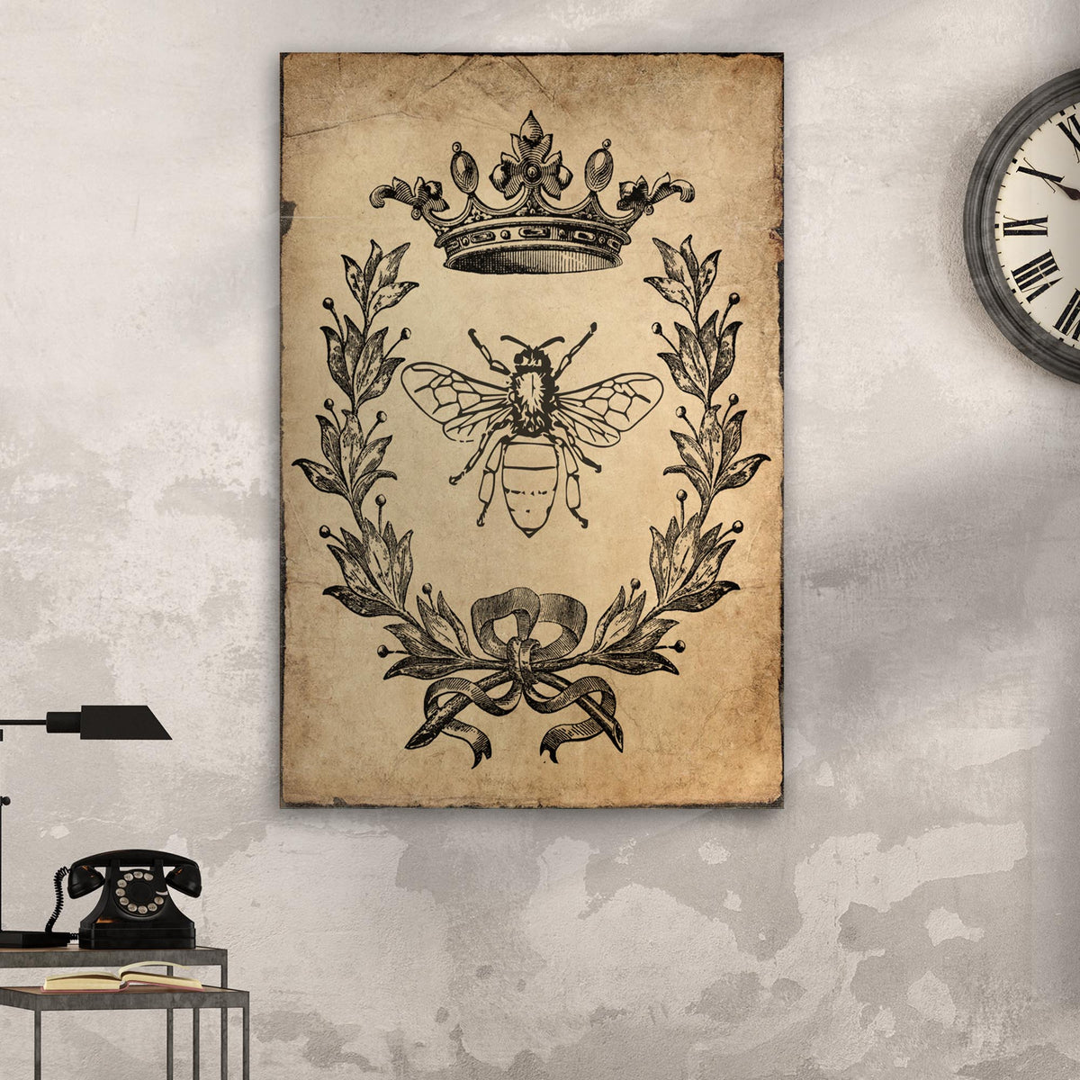 Queen Bee Vintage Painting Canvas Wall Art