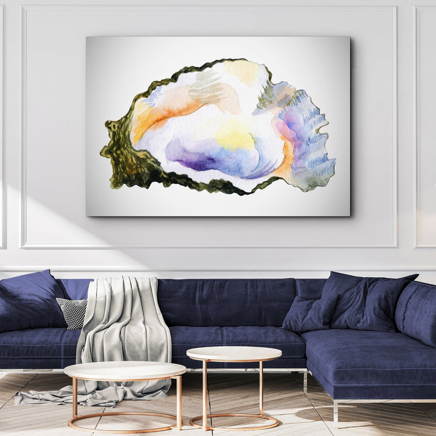 Oyster Watercolor Canvas Wall Art