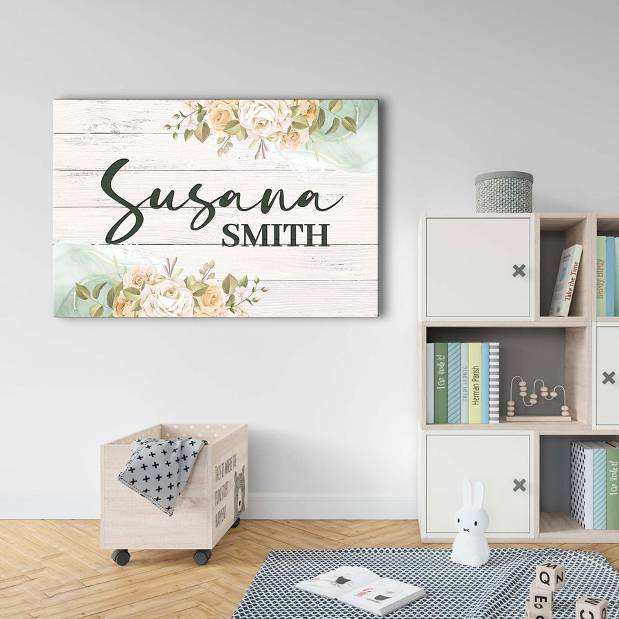 Floral Girls Room Sign