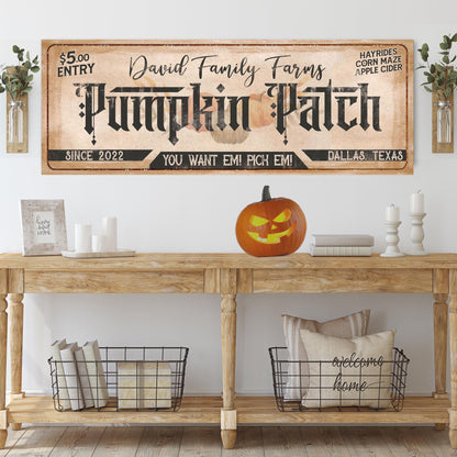 Family Farms Pumpkin Patch Sign II