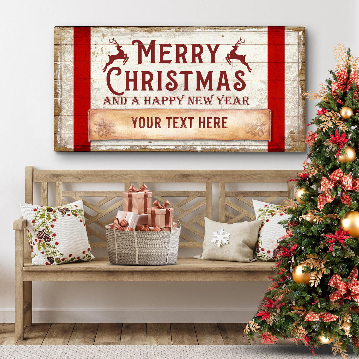 Merry Christmas And A Happy New Year Sign - view 2