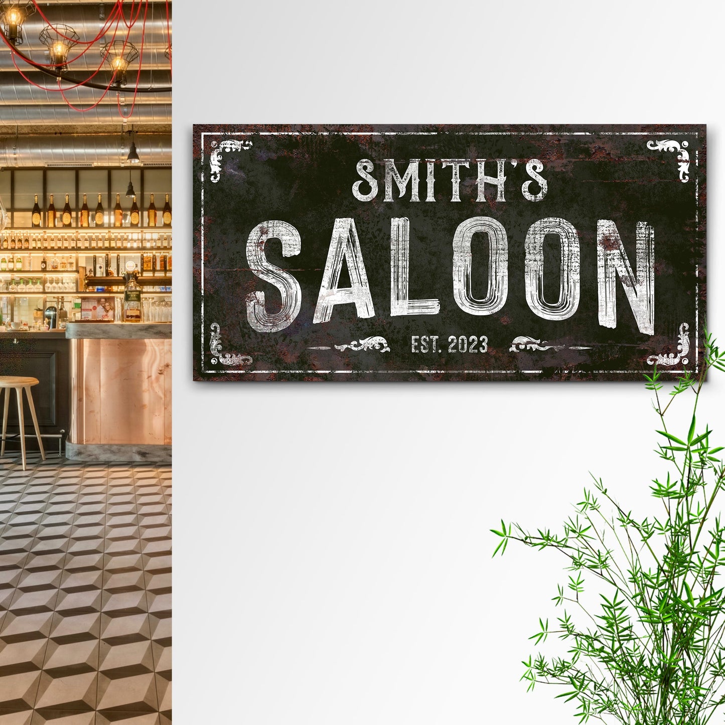 Family Saloon Vintage Sign