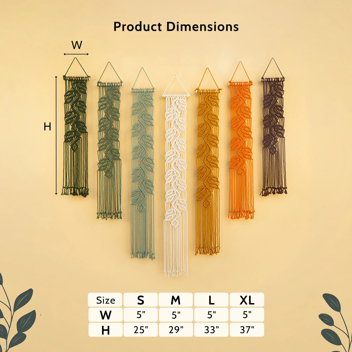Vela Vertical Macrame Wall Hanging - Green & Earth