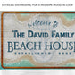 Welcome To Family Beach House Sign II