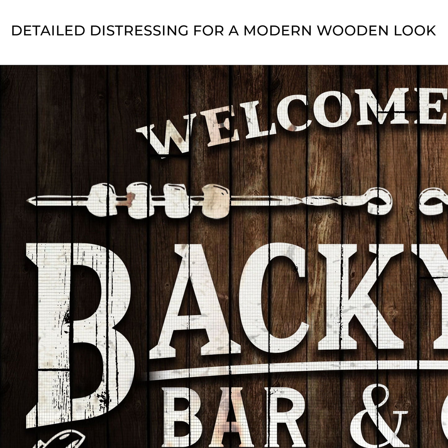 Welcome To Our Backyard Bar And Grill Sign