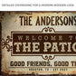 Welcome To The Patio Sign