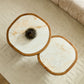 Irregular Coffee Table Set - 2pcs Burl Wood Veneer