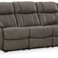 First Base - Reclining Sofa - Gunmetal
