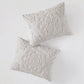 King/Cal King Tufted Cotton Chenille Medallion Duvet Cover Set