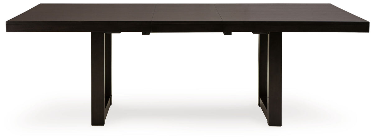 Neymorton - 7 Pc. - Rectangular Extension Table, 6 Side Chairs - Dark Grayish Brown - view 5
