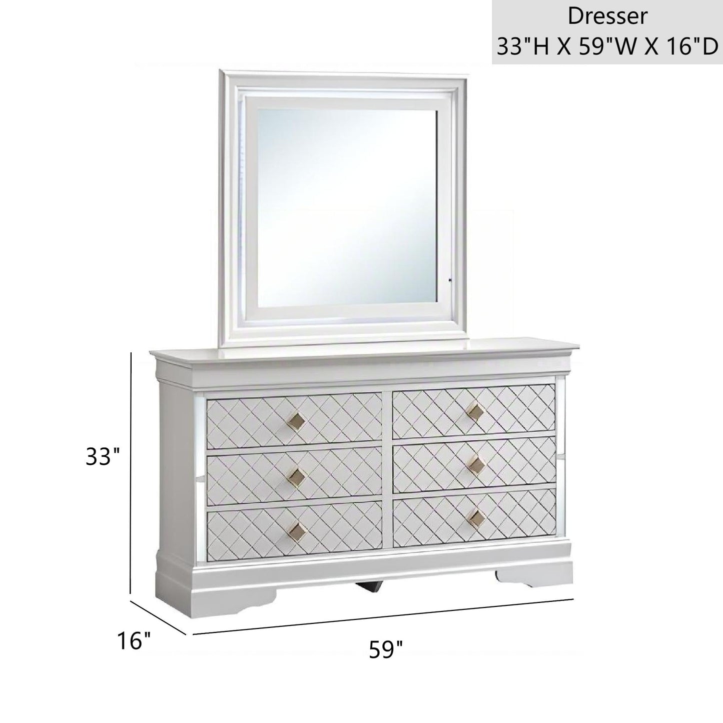 Verona G6735-D Dresser in Pearl