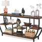 70.9” Industrial Console Sofa Table with 7-Tier Storage Shelves
