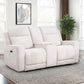 Kennett Chenille Upholstered Power Reclining Loveseat Ivory - view 6