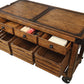Kaif Distressed Chestnut Finish Kitchen Cart
