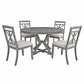 Dining Set With Extendable Round Table And 4 Upholstered Chairs - view 2