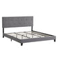 King Size Upholstered Platform Bed Frame with Button Tufted