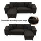 Modern L-Shape 3 Seat Reversible Sectional Couch, Pull Out Sleeper Sofa With Storage Chaise And 2 Stools For - view 19