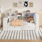 Wood Twin Size Platform Bed with Storage Shelves, Drawers, and LED