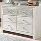 Paxberry - Six Drawer Dresser - Medallion Drawer Pulls - Whitewash