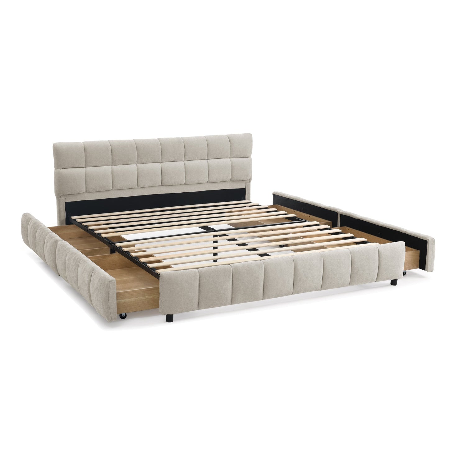 Queen Size Upholstered Bed with Storage