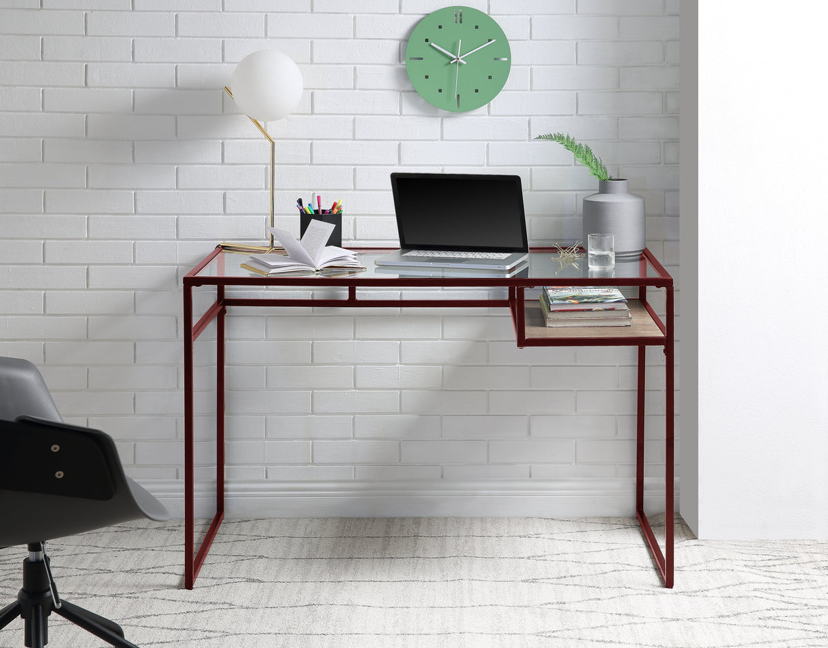 Yasin Glass Top Desk