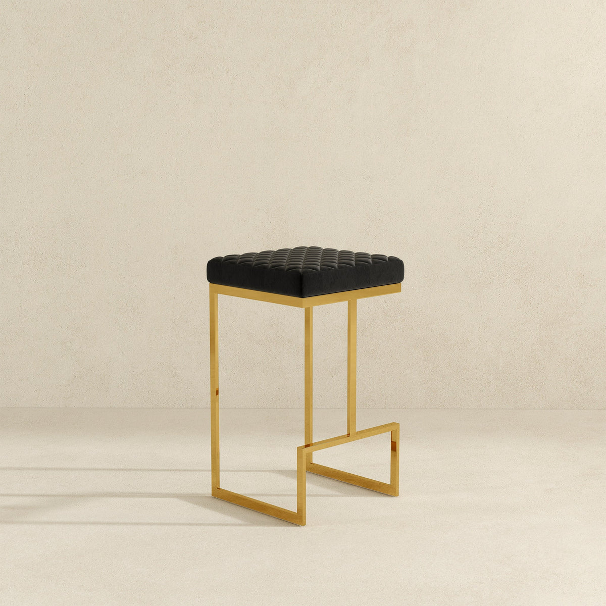 Joel Mid Century Modern Luxury Upholstered Stool