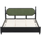 King Bed Frame, Solid Wood Platform with Slats, Modern