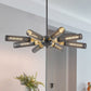 34' Modern Industrial Sputnik 8-Light Chandelier