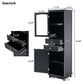 63" Tall Bathroom Storage Cabinet with Glass Doors