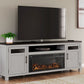 Darborn - 88" TV Stand With Electric Infrared Fireplace Insert - Gray / Brown