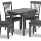 Shullden - Round Drm Drop Leaf Table - Gray