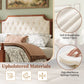 Queen Size Upholstered Platform Bed with Button Tufted Headboard