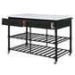 Emery - Kitchen Island - White Cultured Marble Top & Gray