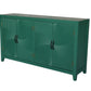 59in Green Accent Cabinet with 4 Doors Mid Century Modern Buffet
