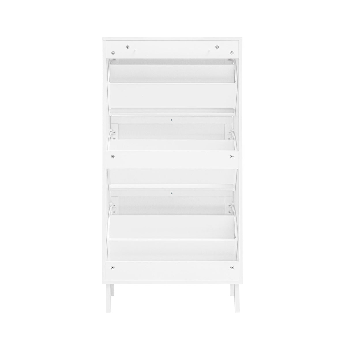 Modern Rattan 3 Door Shoe Rack Cabinet for Entryway