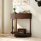 Artisan-Crafted Wave-Pattern Demi-Lune Console Table