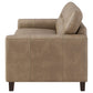 Scotland Faux Leather Upholstered Track Arm Loveseat Brown - view 3