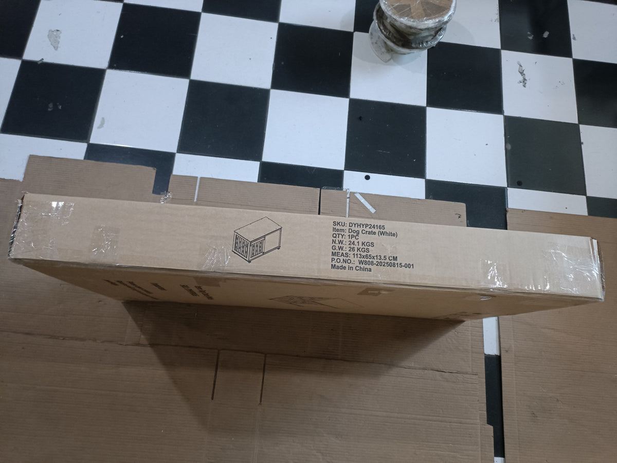 Modern Wooden Dog Crate Furniture with Sliding Barn Door