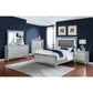 Karmen Metallic Upholstered Tufted Queen Panel Bed