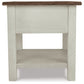 Bolanburg - Rectangular End Table - White / Brown / Beige