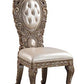Constantine - Side Chair (Set of 2) - Synthetic Leather , Brown & Gold
