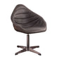 Pipino Antique Ebony Top Grain Leather Accent Chair with Swivel
