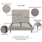 Crosby Upholstered Velvet Full Bed in Greige
