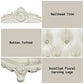 Adara - Loveseat With 5 Pillows - Pearl White Synthetic Leather & Antique White