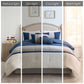 7 Piece Faux Suede Comforter Set Blue King