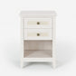17.7" White Rattan Nightstand