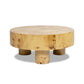 Nebula 35.5' Round Pillar Leg Coffee Table Warm Natural Brown Burl Wood