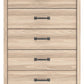 Battelle - Five Drawer Chest - Tan