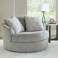 Casselbury - Oversized Swivel Accent Chair - Cement