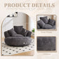 Single Bean Bag Chair with Pillows & Armrest